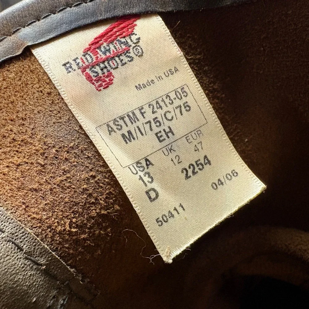 Red Wing Shoes‎ 13 D EH ASTM F241305 Steel Toe Work Boots Mens Brown Leather